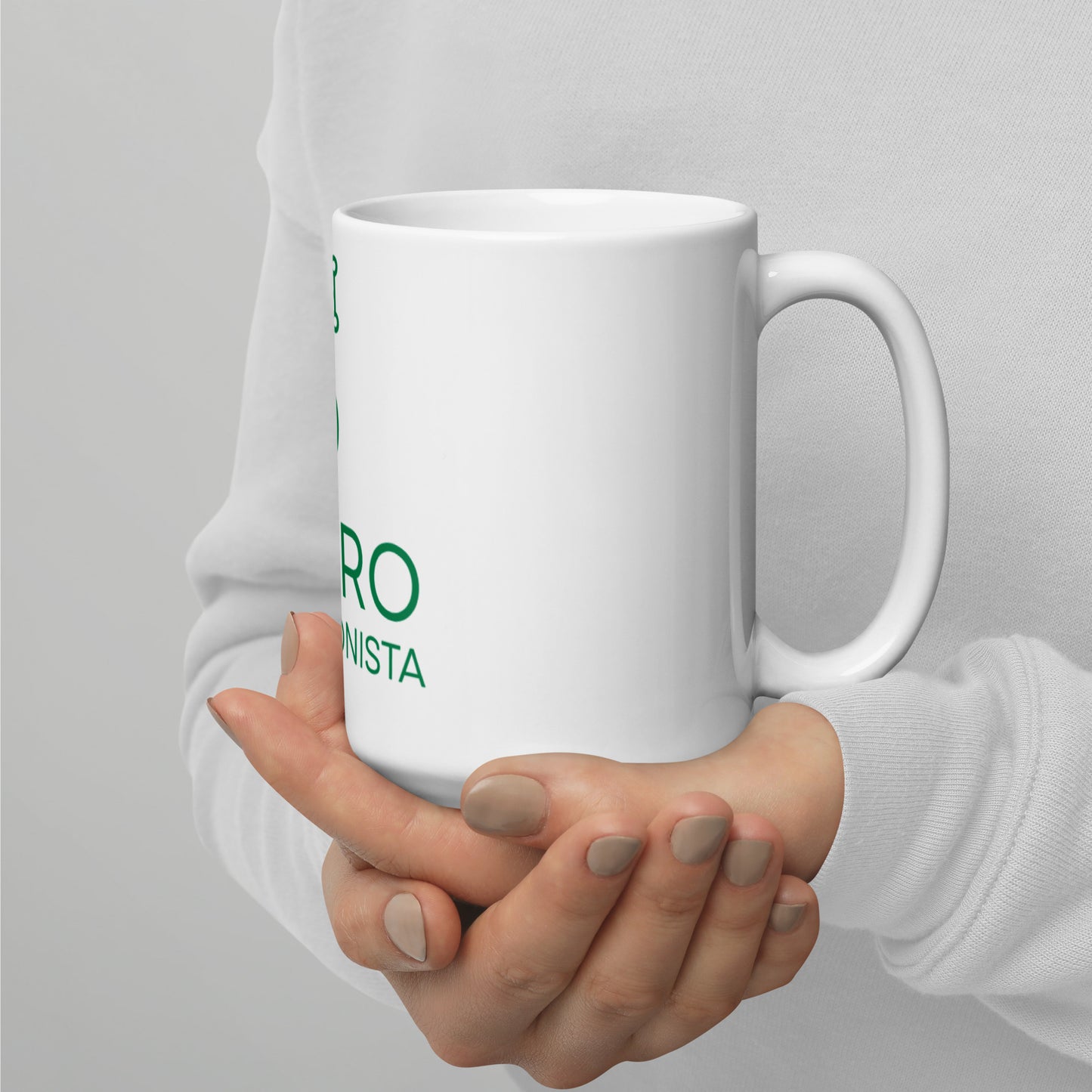 Taza blanca brillante